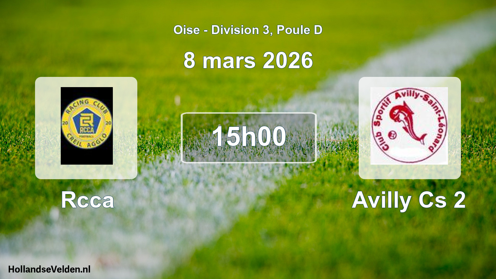 Match programmé: Rcca - Avilly Cs 2 (8 mars 2026)
