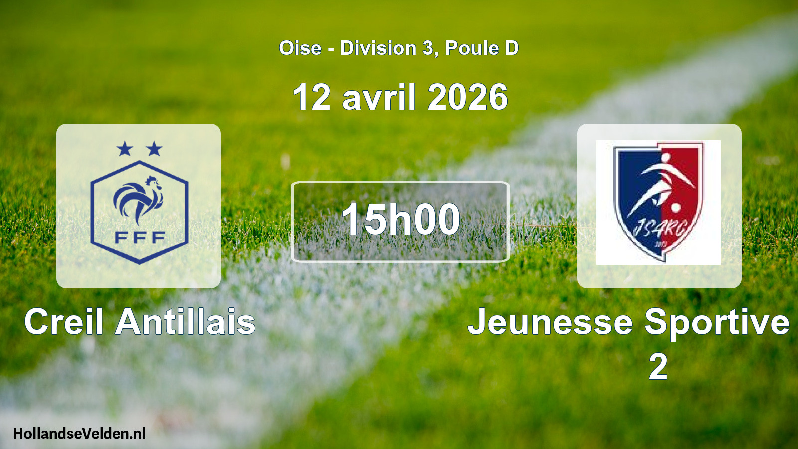 Geplande wedstrijd: Creil Antillais - Jeunesse Sportive Ag 2 (12 april 2026)