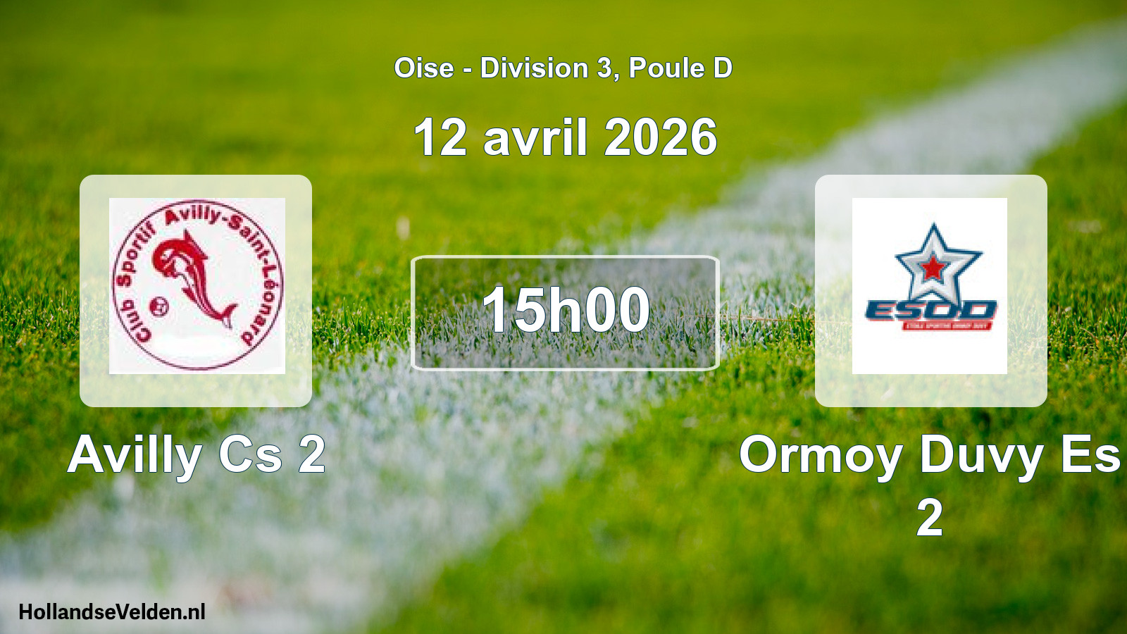 Match programmé: Avilly Cs 2 - Ormoy Duvy Es 2 (12 avril 2026)
