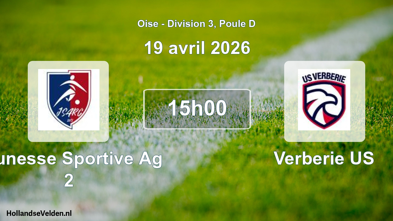 Match programmé: Jeunesse Sportive Ag 2 - Verberie US (19 avril 2026)