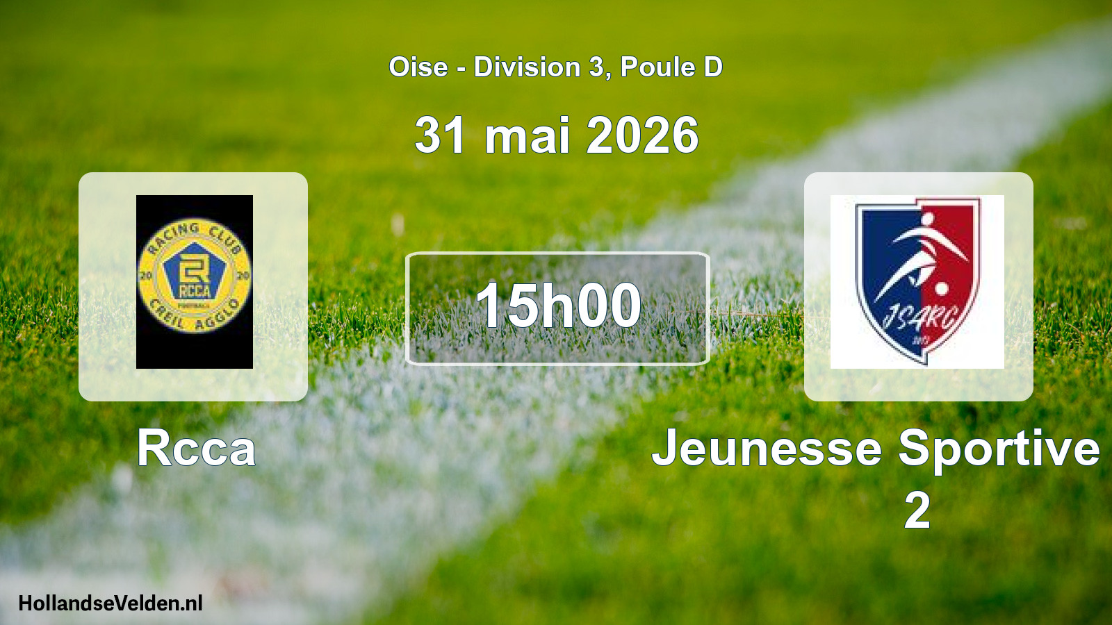 Match programmé: Rcca - Jeunesse Sportive Ag 2 (31 mai 2026)