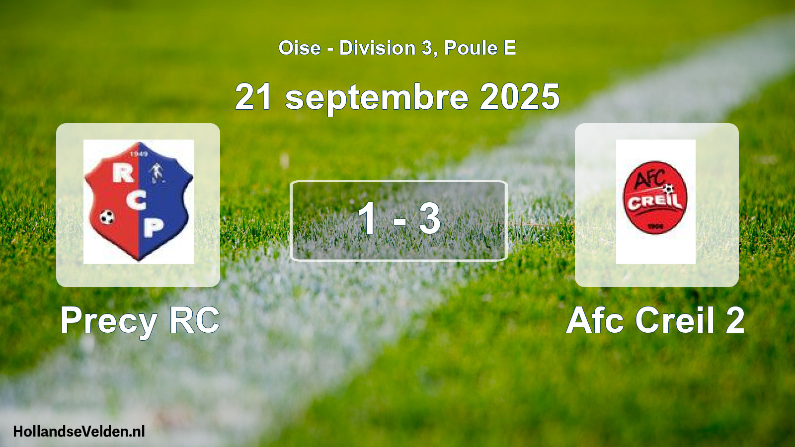 Gespeelde wedstrijd: Precy RC - Afc Creil 2 1 - 3 (21 september 2025)