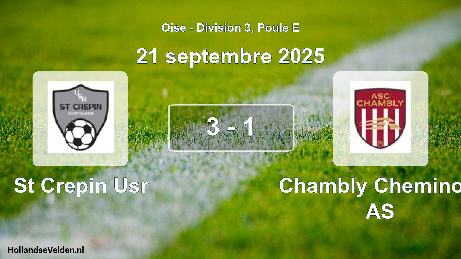 Match joué: St Crepin Usr - Chambly Cheminots AS 3 - 1 (21 septembre 2025)