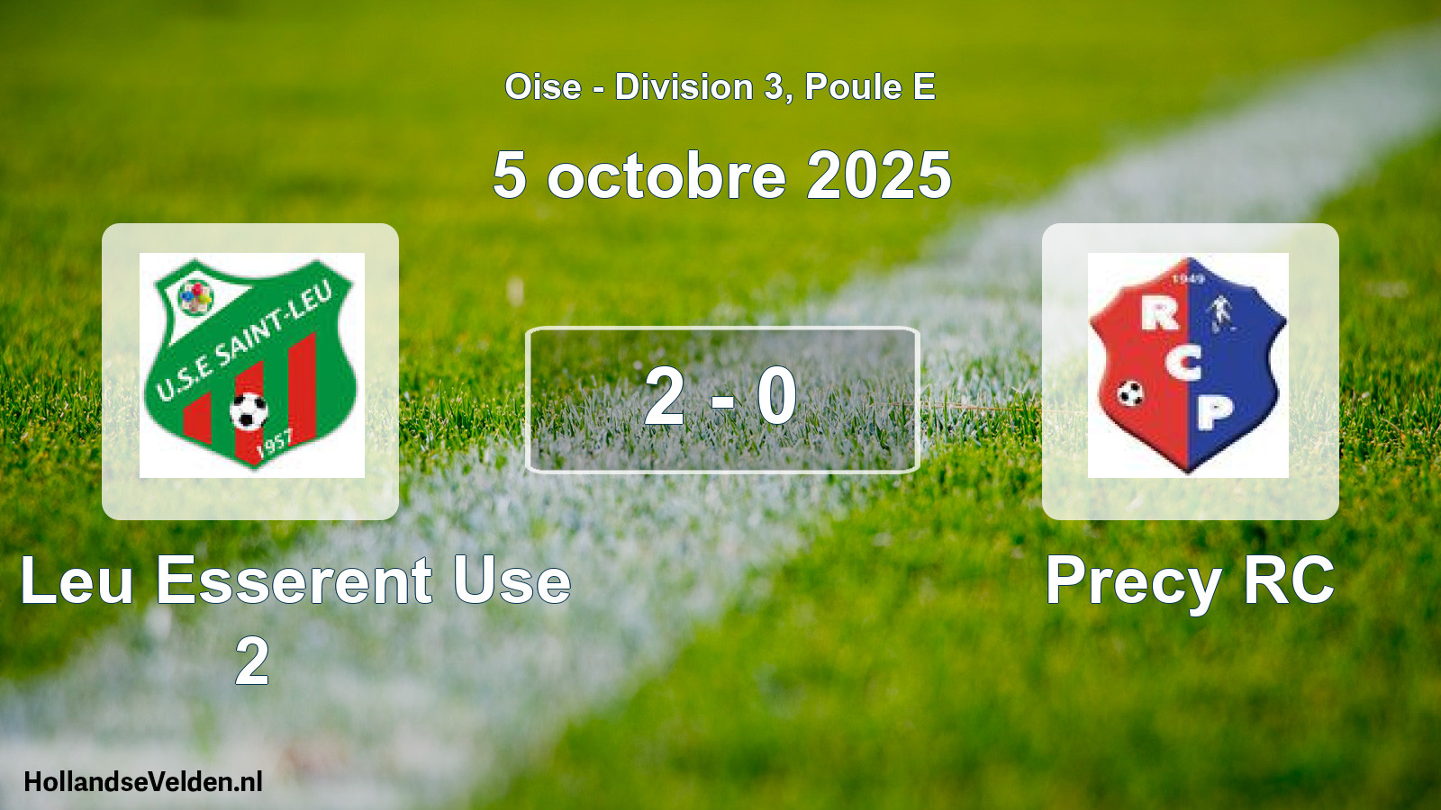 Gespeelde wedstrijd: St Leu Esserent Use 2 - Precy RC 2 - 0 (5 oktober 2025)