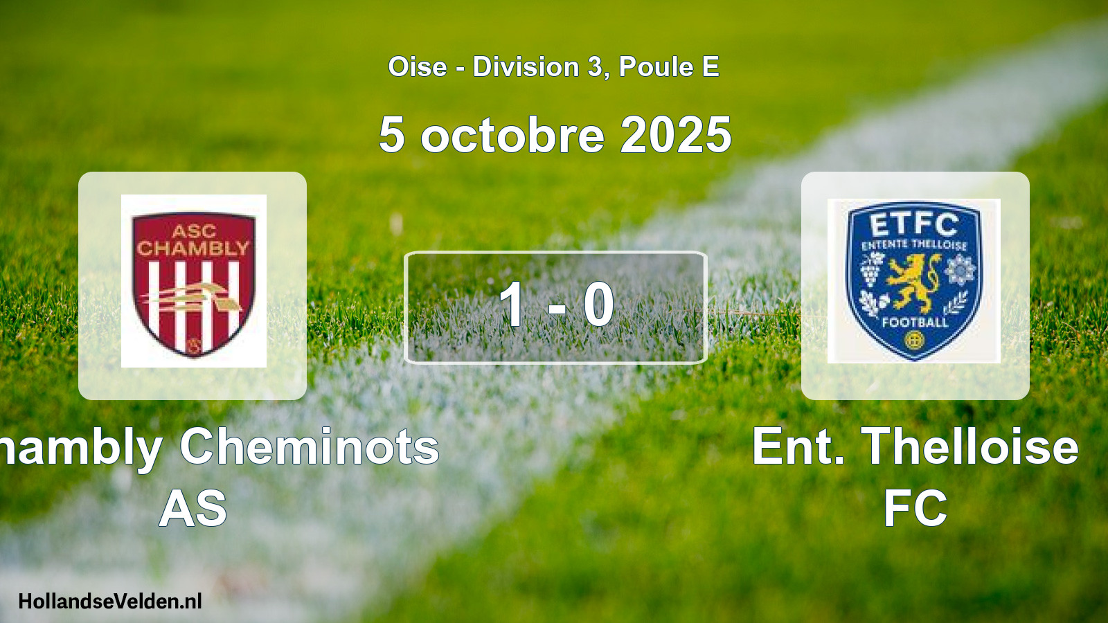 Match joué: Chambly Cheminots AS - Ent. Thelloise FC 1 - 0 (5 octobre 2025)