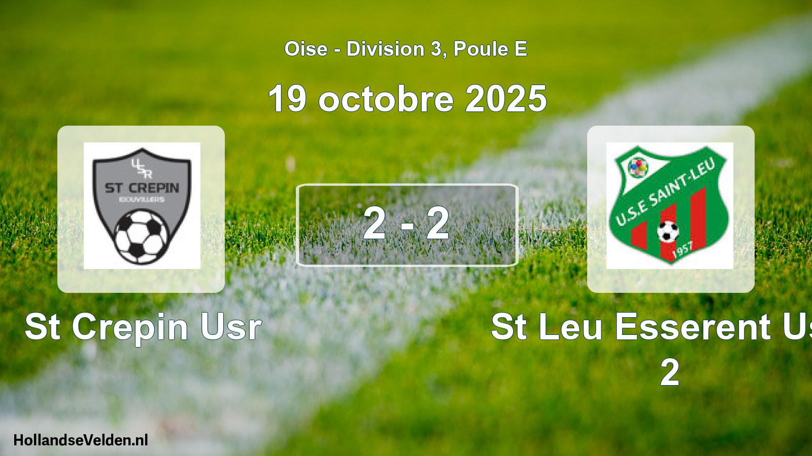 Match joué: St Crepin Usr - St Leu Esserent Use 2 2 - 2 (19 octobre 2025)