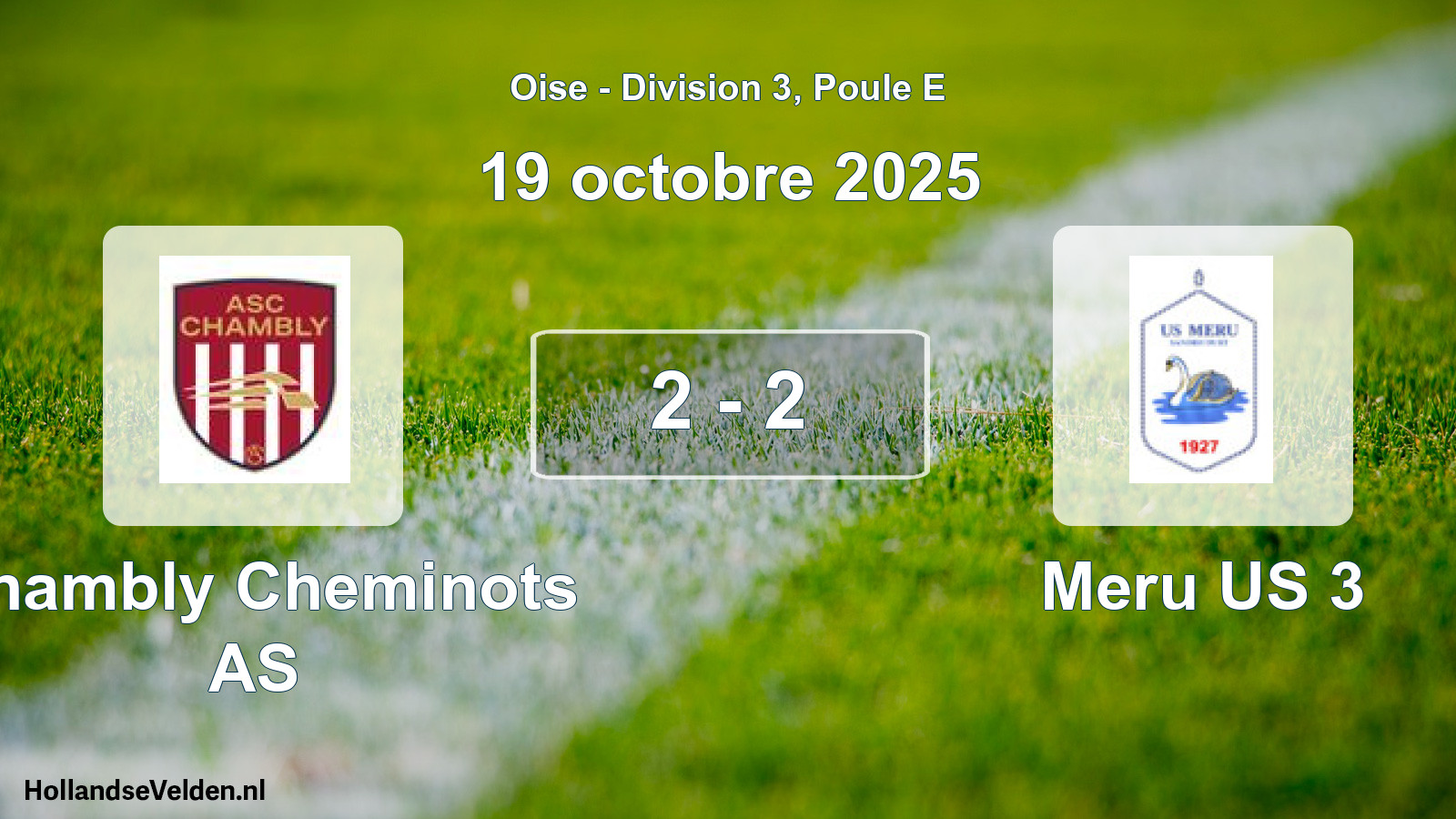 Match joué: Chambly Cheminots AS - Meru US 3 2 - 2 (19 octobre 2025)