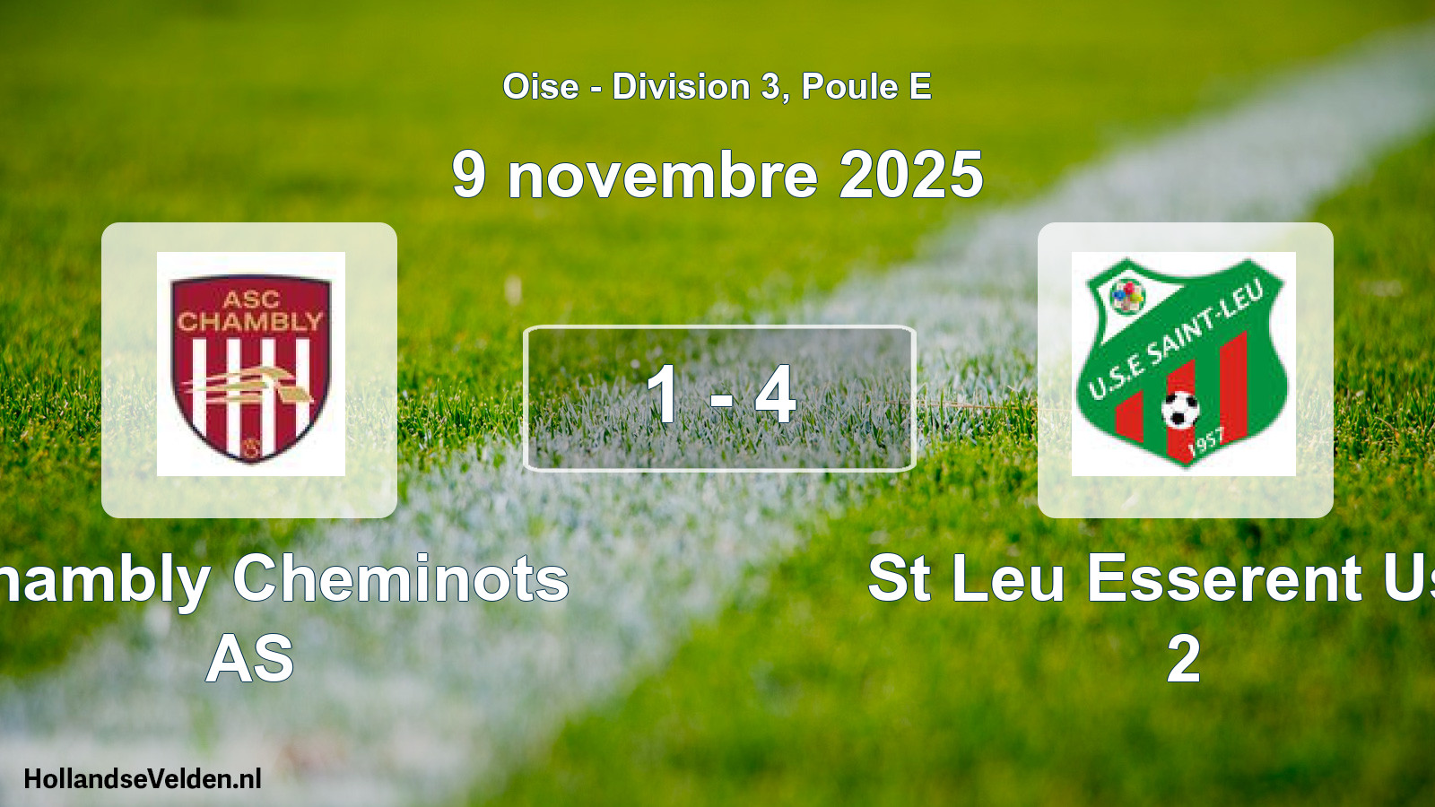 Gespeelde wedstrijd: Chambly Cheminots AS - St Leu Esserent Use 2 1 - 4 (9 november 2025)