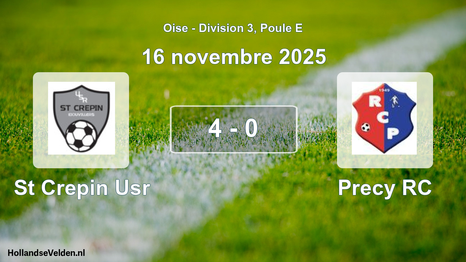 Match joué: St Crepin Usr - Precy RC 4 - 0 (16 novembre 2025)