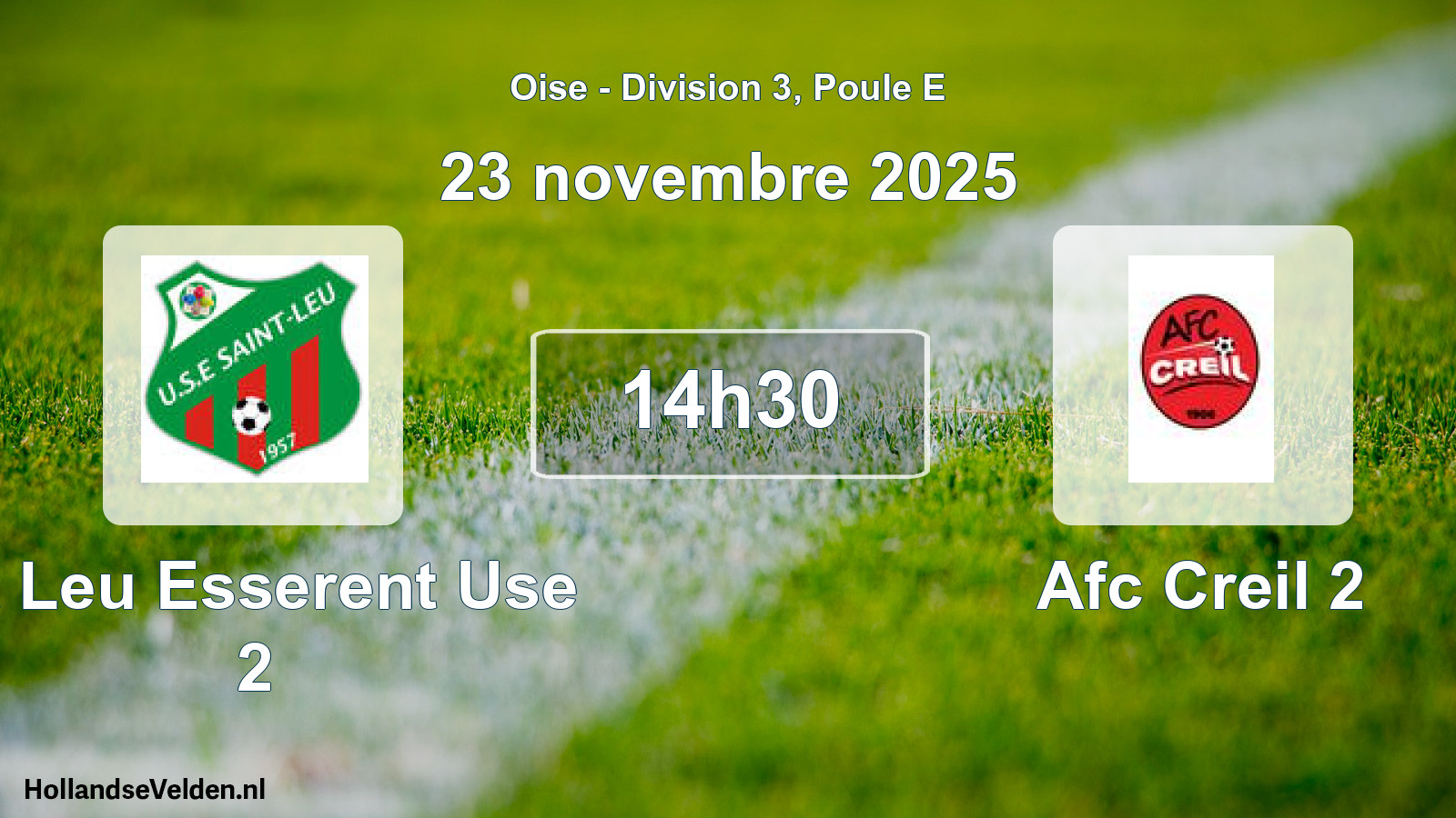 Match programmé: St Leu Esserent Use 2 - Afc Creil 2 (23 novembre 2025)