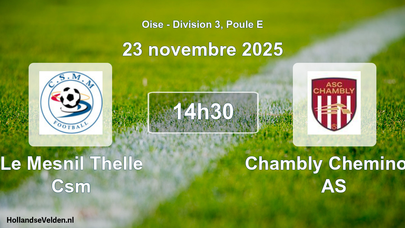 Match programmé: Le Mesnil Thelle Csm - Chambly Cheminots AS (23 novembre 2025)