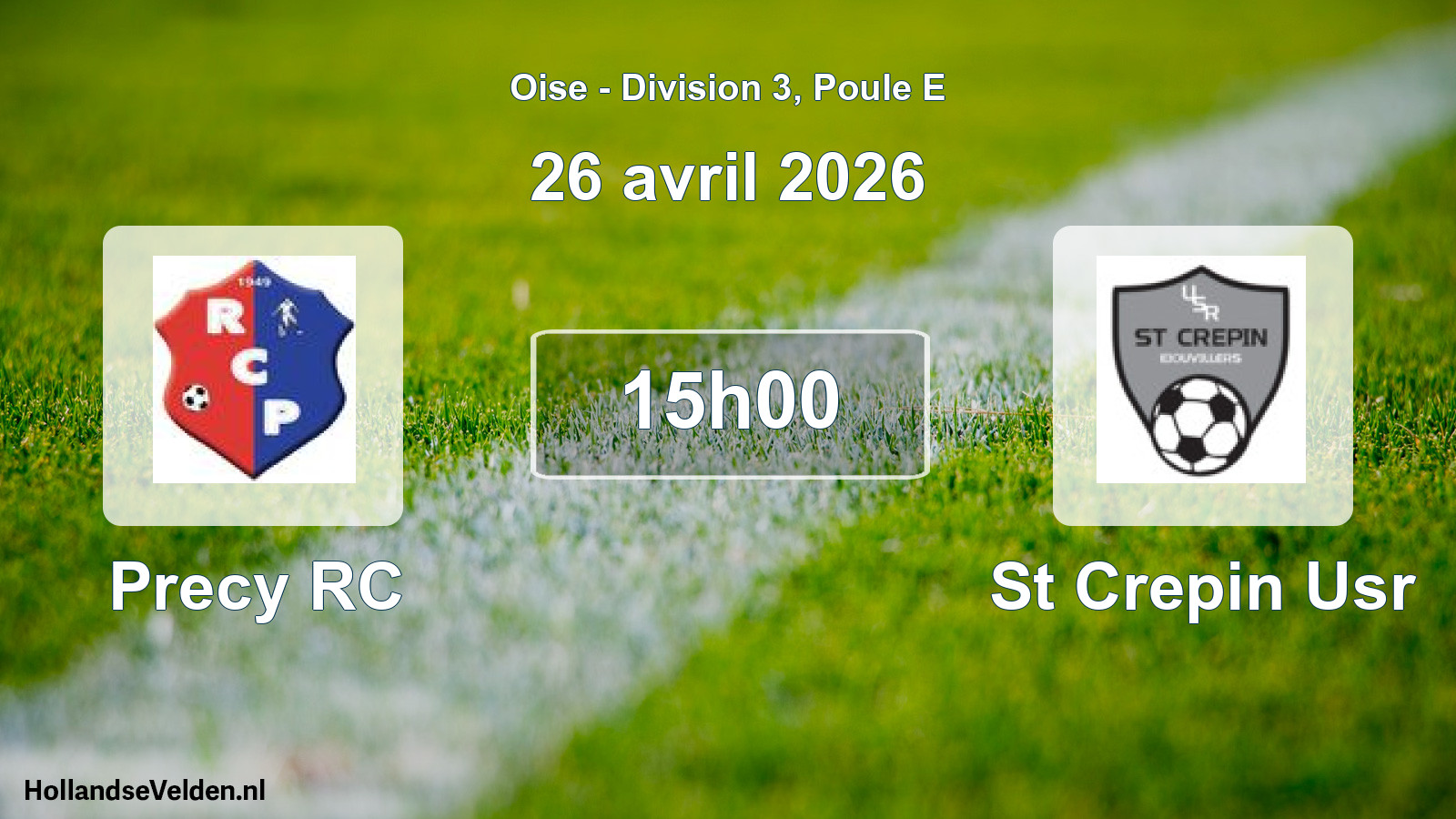 Match programmé: Precy RC - St Crepin Usr (26 avril 2026)