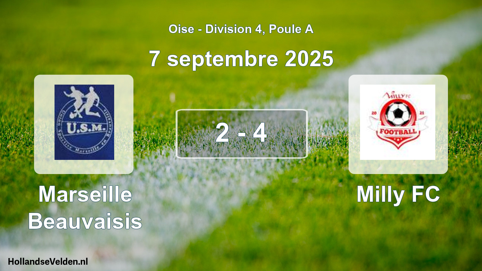 Gespeelde wedstrijd: Marseille Beauvaisis - Milly FC 2 - 4 (7 september 2025)