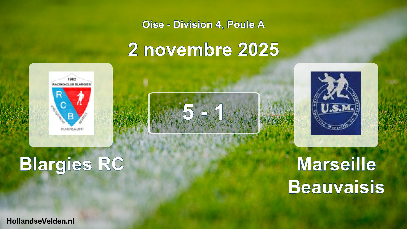 Gespeelde wedstrijd: Blargies RC - Marseille Beauvaisis 5 - 1 (2 november 2025)