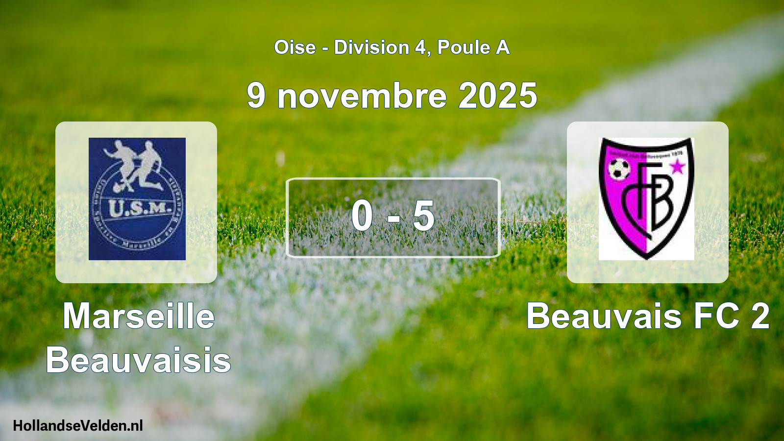 Gespeelde wedstrijd: Marseille Beauvaisis - Beauvais FC 2 0 - 5 (9 november 2025)