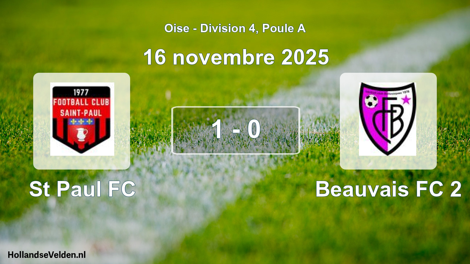 Total number of matches played: St Paul FC - Beauvais FC 2 1 - 0 (16 November 2025)