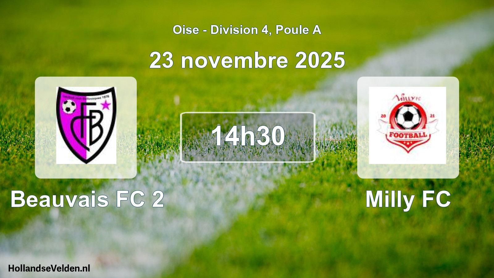 Geplande wedstrijd: Beauvais FC 2 - Milly FC (23 november 2025)
