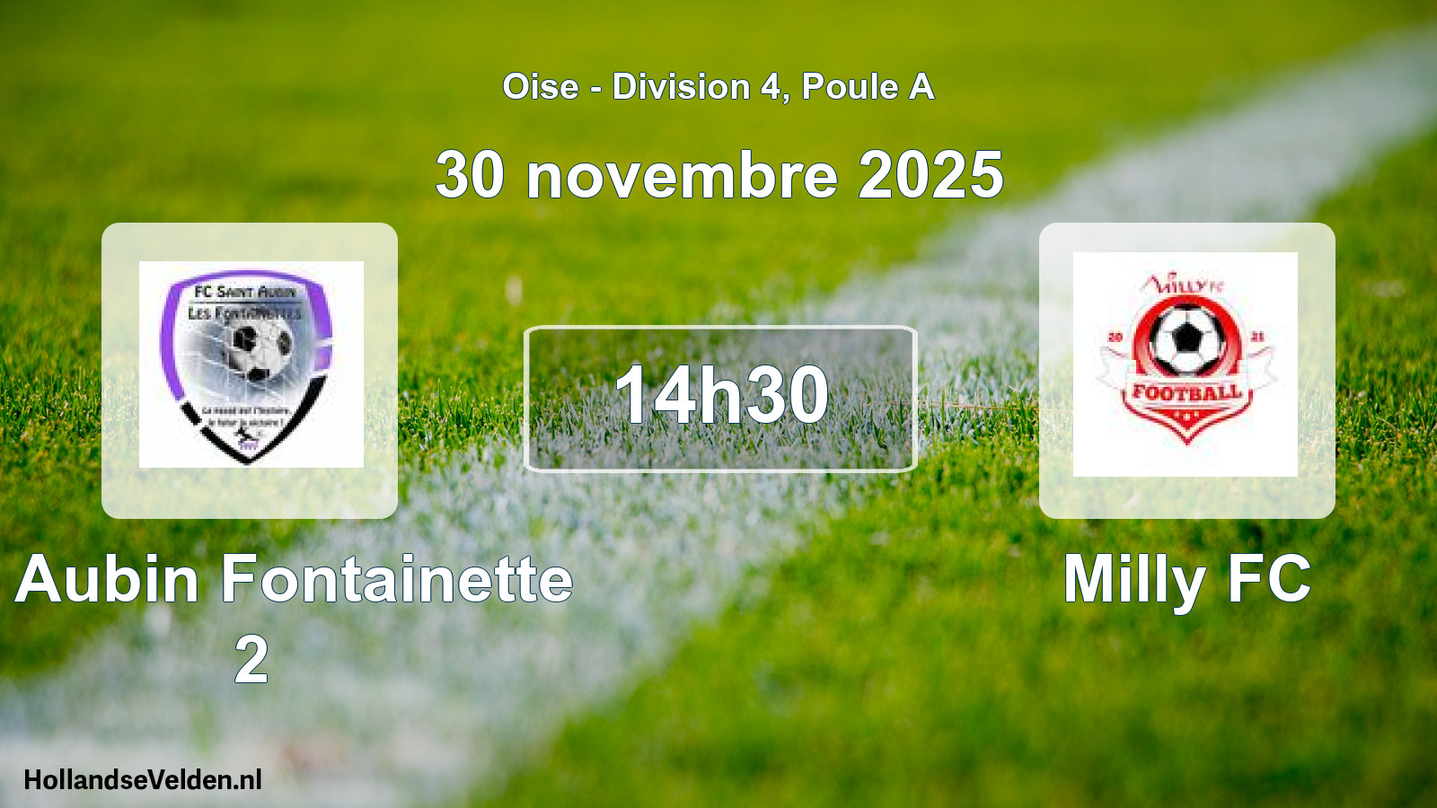 Scheduled Match: St Aubin Fontainette 2 - Milly FC (30 November 2025)
