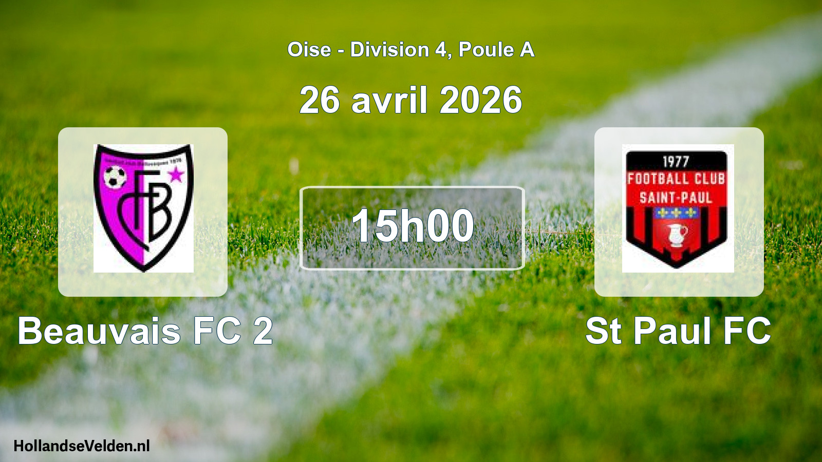 Match programmé: Beauvais FC 2 - St Paul FC (26 avril 2026)