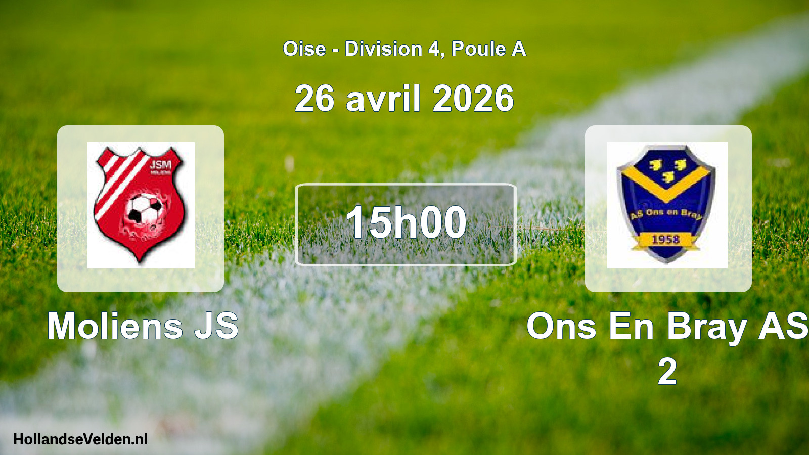 Scheduled Match: Moliens JS - Ons En Bray AS 2 (26 April 2026)