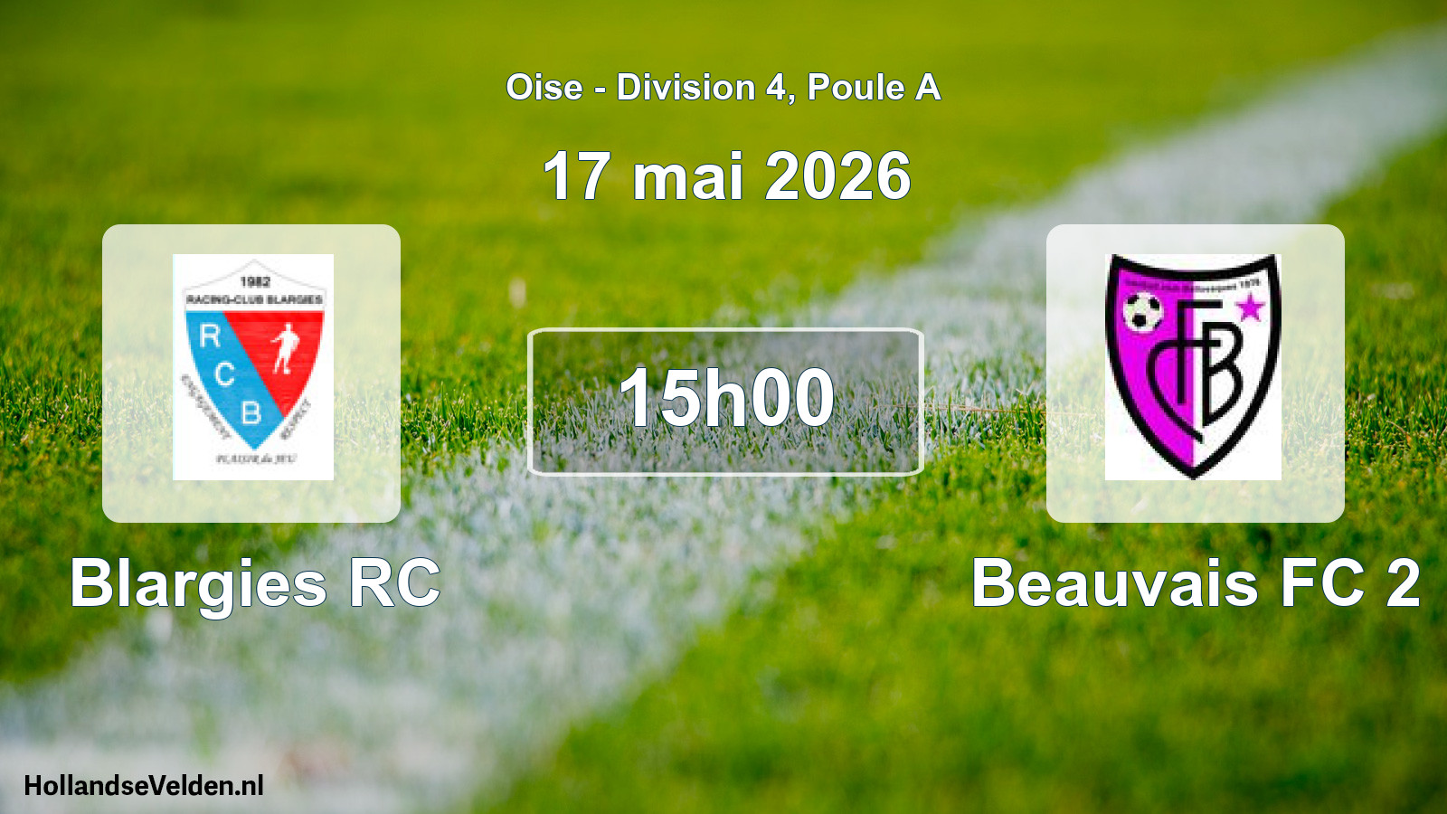 Match programmé: Blargies RC - Beauvais FC 2 (17 mai 2026)