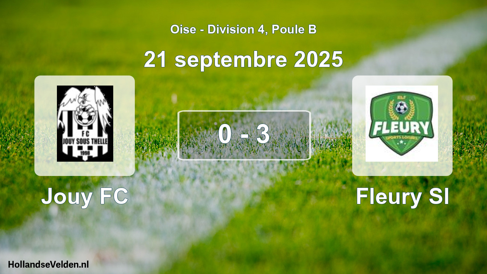 Match joué: Jouy FC - Fleury Sl 0 - 3 (21 septembre 2025)