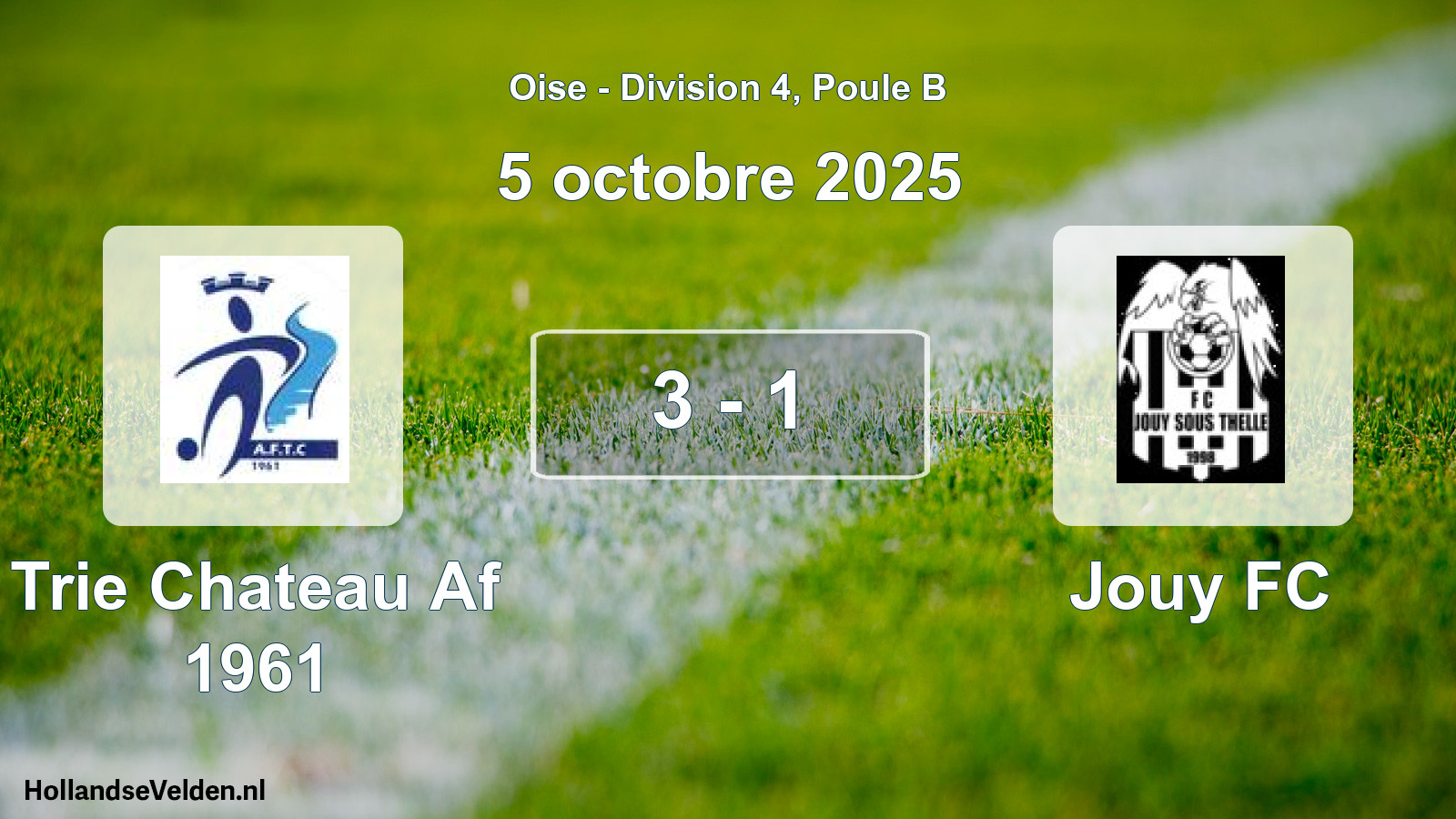Match joué: Trie Chateau Af 1961 - Jouy FC 3 - 1 (5 octobre 2025)