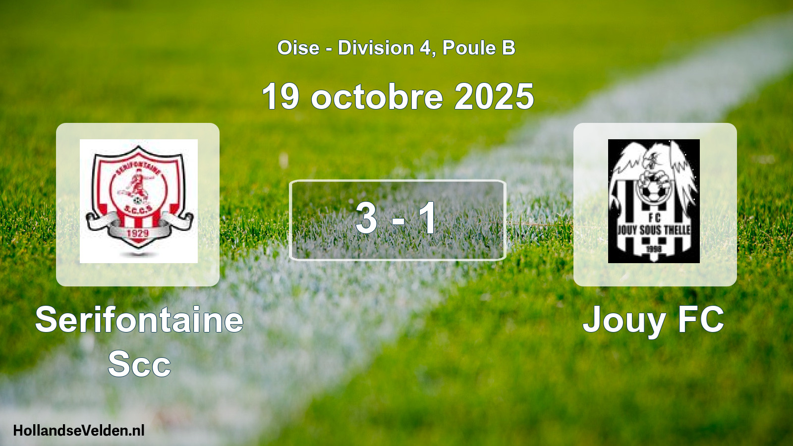 Total number of matches played: Serifontaine Scc - Jouy FC 3 - 1 (19 October 2025)