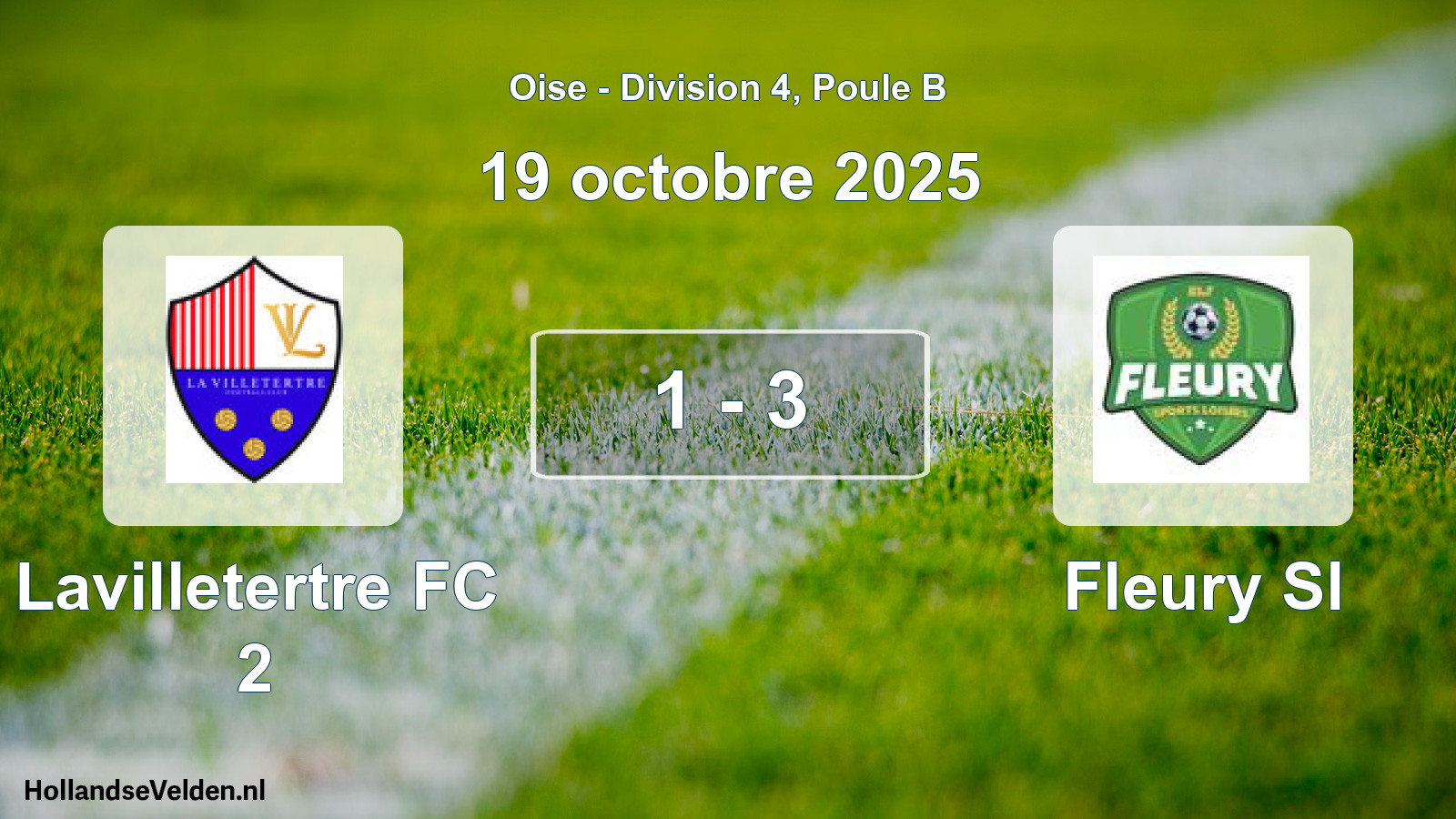 Total number of matches played: Lavilletertre FC 2 - Fleury Sl 1 - 3 (19 October 2025)