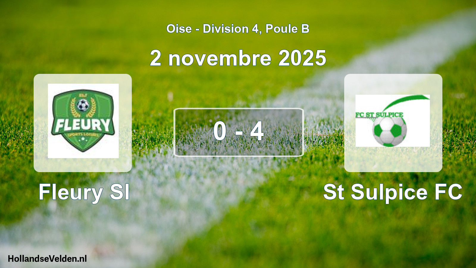 Match joué: Fleury Sl - St Sulpice FC 0 - 4 (2 novembre 2025)