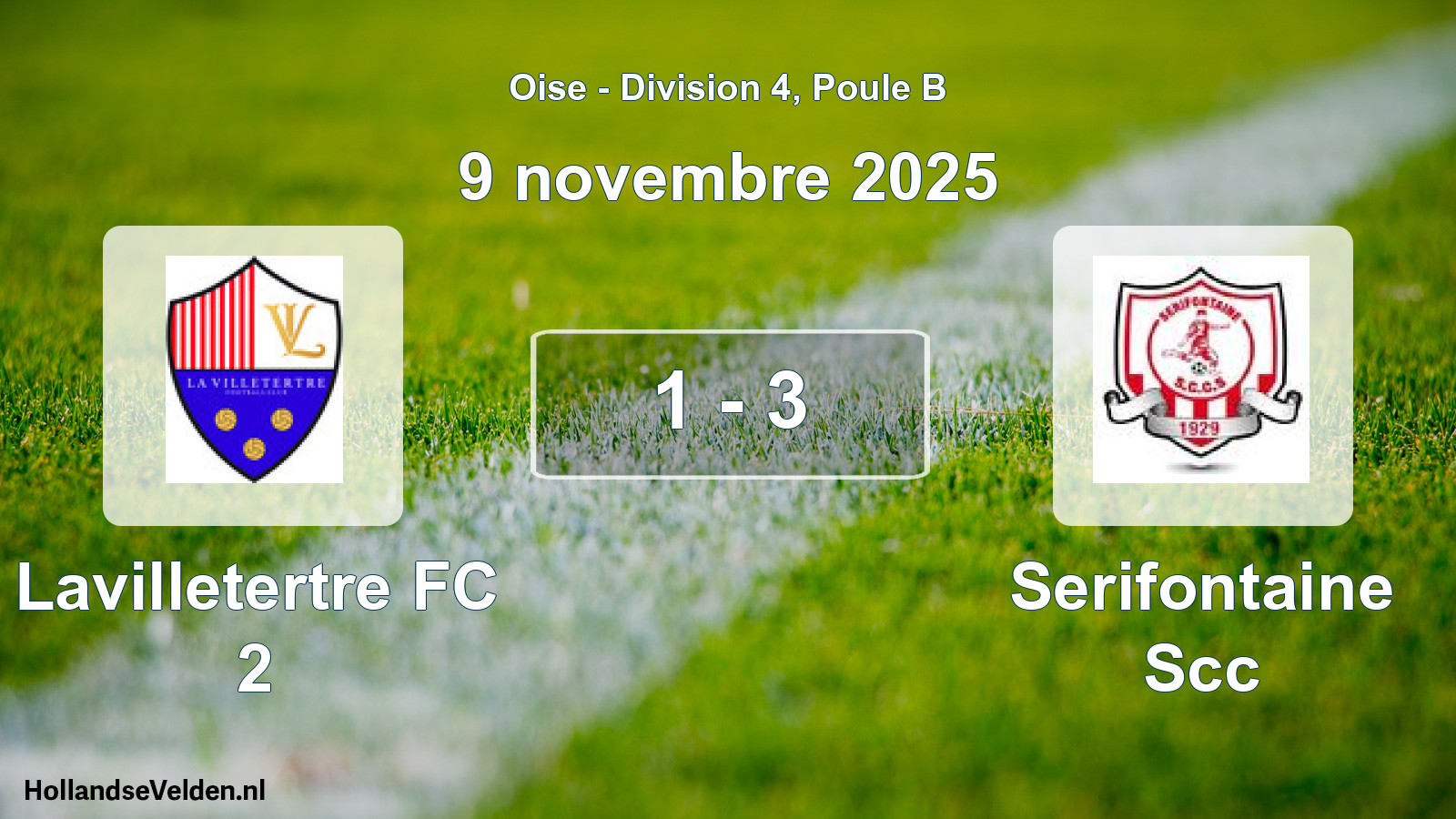 Match joué: Lavilletertre FC 2 - Serifontaine Scc 1 - 3 (9 novembre 2025)