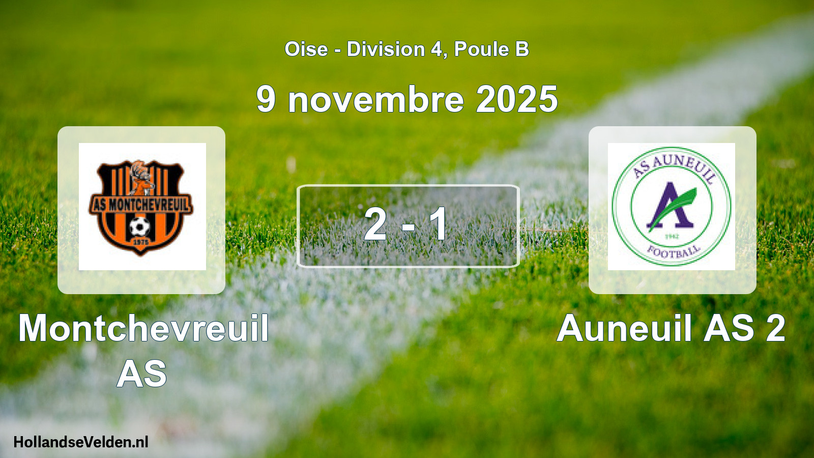 Match joué: Montchevreuil AS - Auneuil AS 2 2 - 1 (9 novembre 2025)
