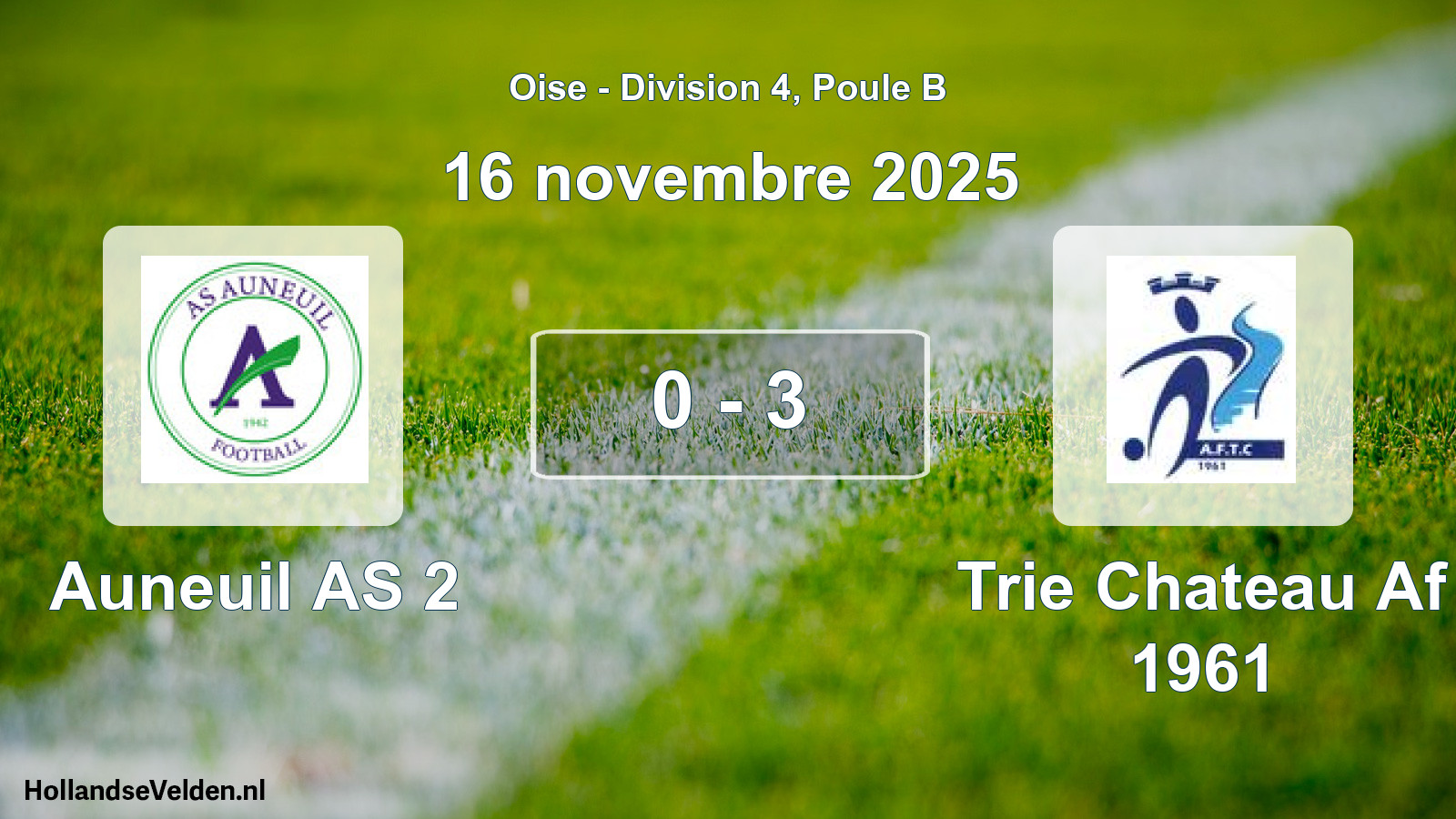 Total number of matches played: Auneuil AS 2 - Trie Chateau Af 1961 0 - 3 (16 November 2025)