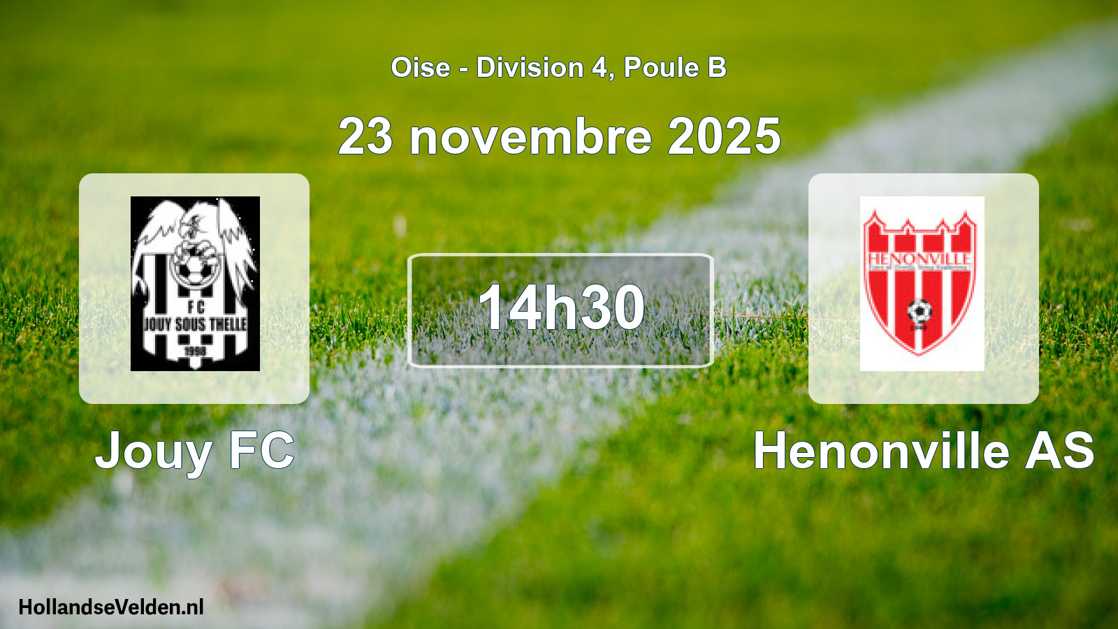 Match programmé: Jouy FC - Henonville AS (23 novembre 2025)