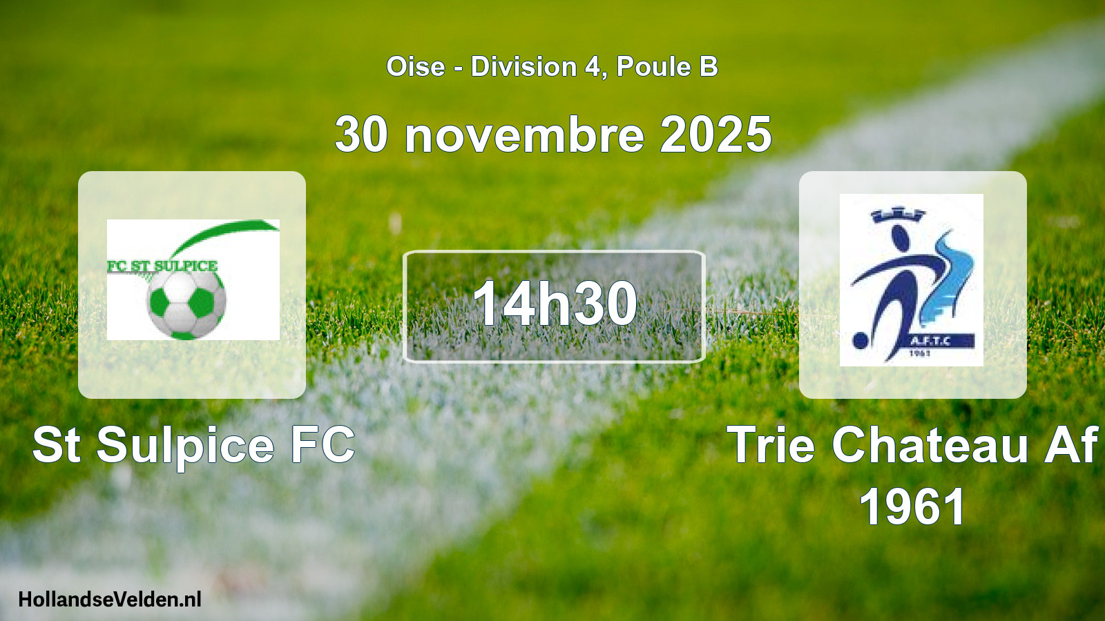 Match programmé: St Sulpice FC - Trie Chateau Af 1961 (30 novembre 2025)