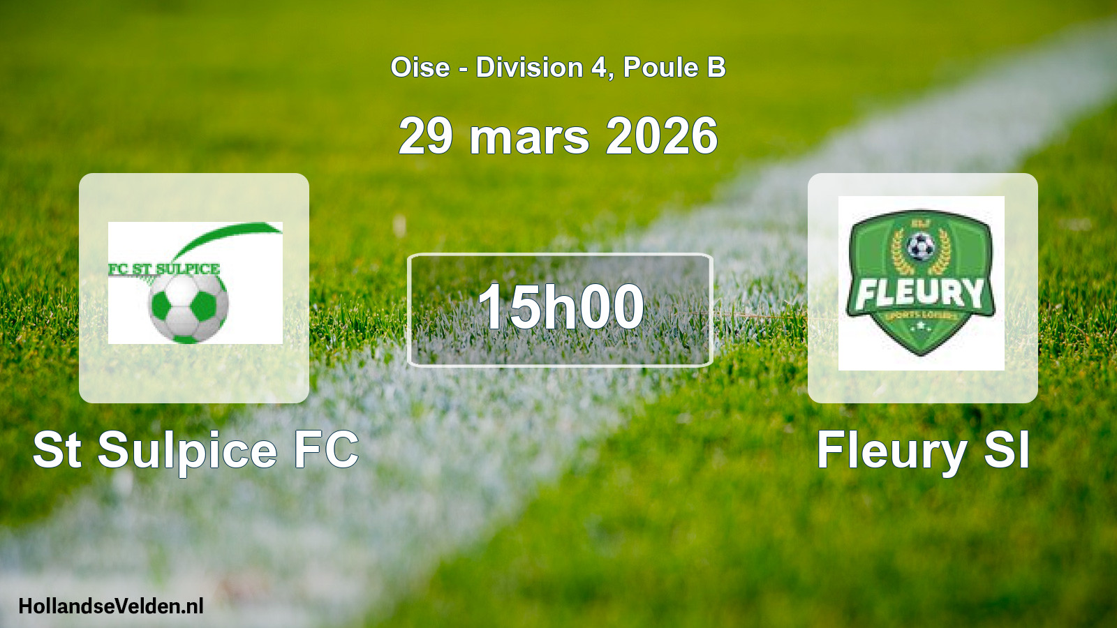Match programmé: St Sulpice FC - Fleury Sl (29 mars 2026)