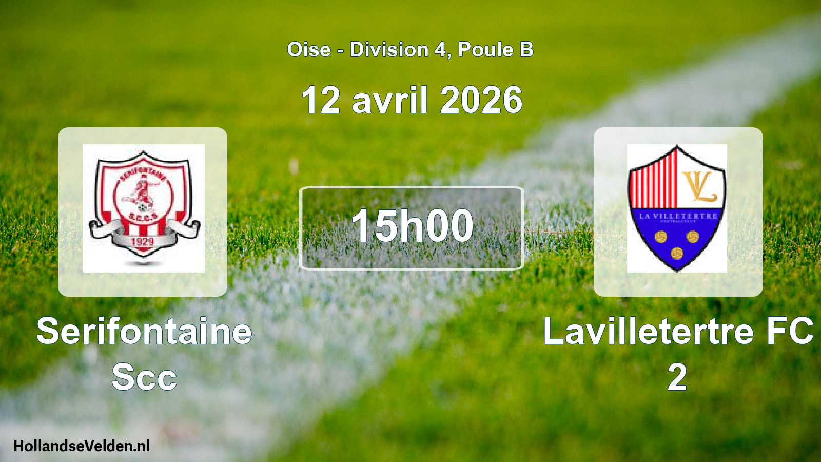 Match programmé: Serifontaine Scc - Lavilletertre FC 2 (12 avril 2026)