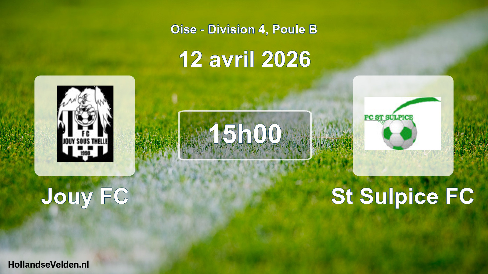 Match programmé: Jouy FC - St Sulpice FC (12 avril 2026)