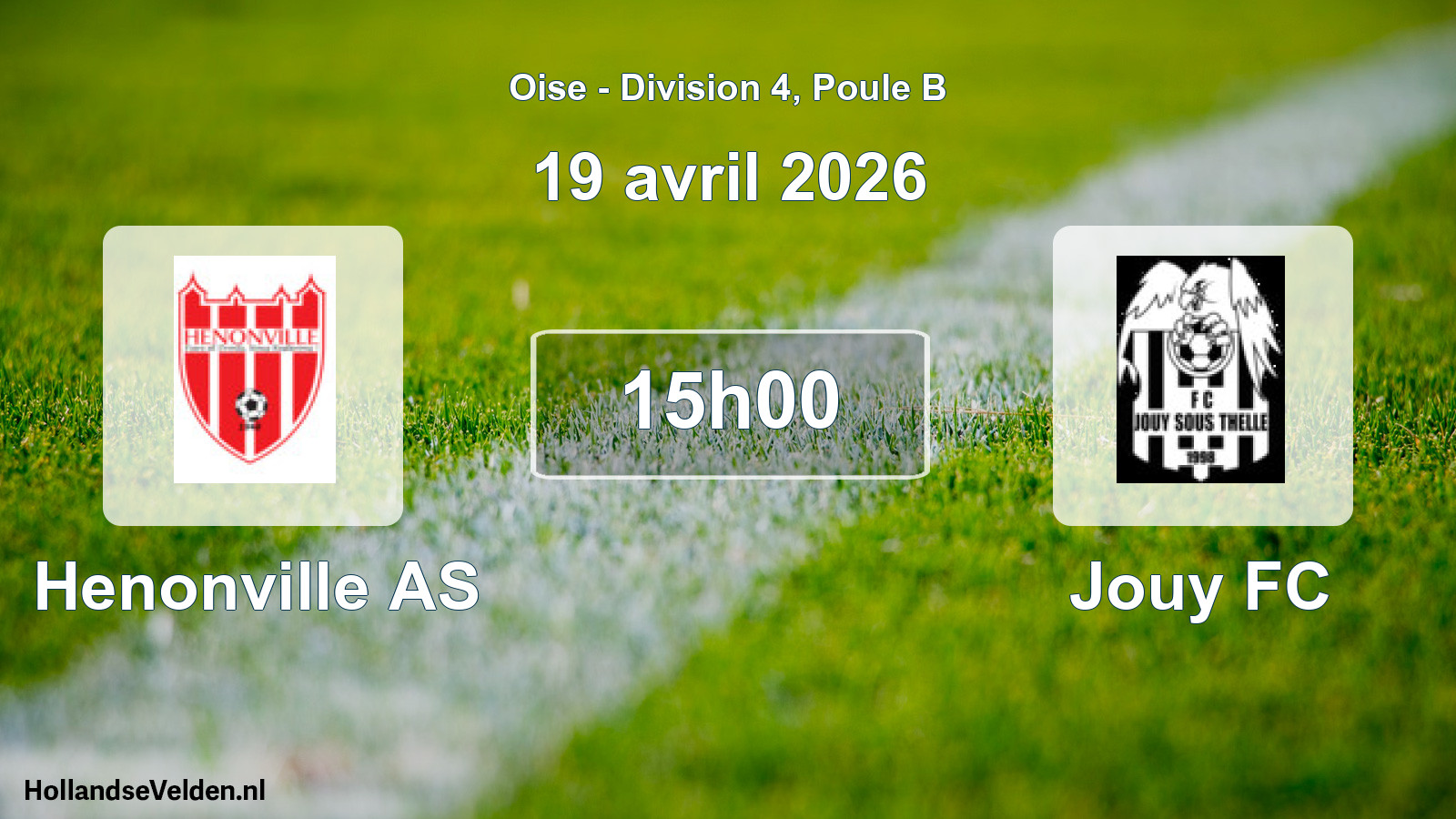 Match programmé: Henonville AS - Jouy FC (19 avril 2026)