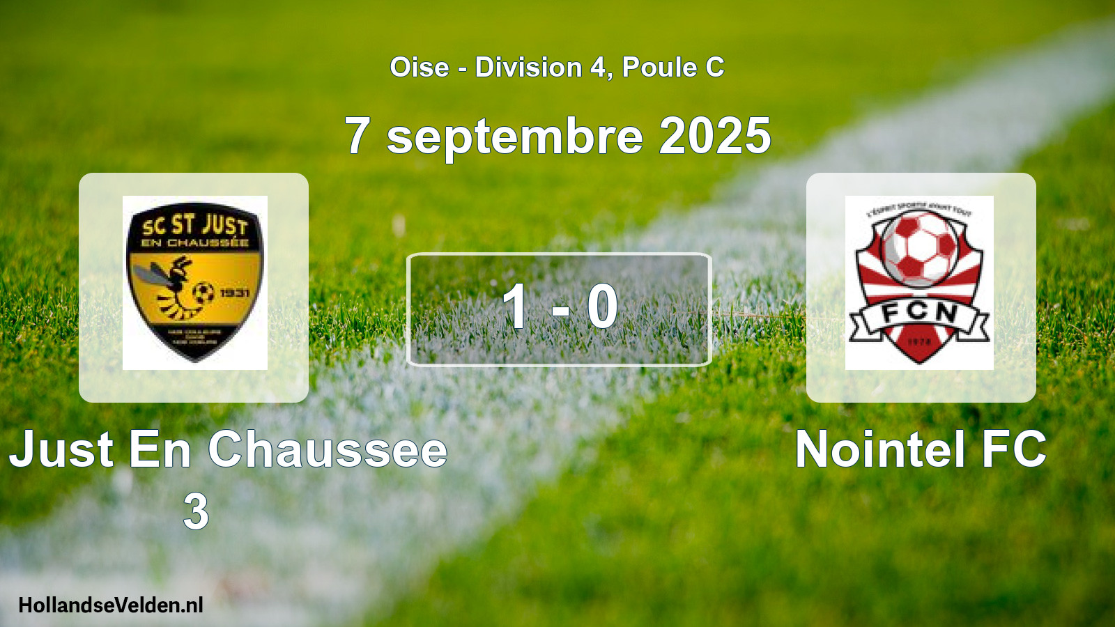 Total number of matches played: St Just En Chaussee 3 - Nointel FC 1 - 0 (7 September 2025)