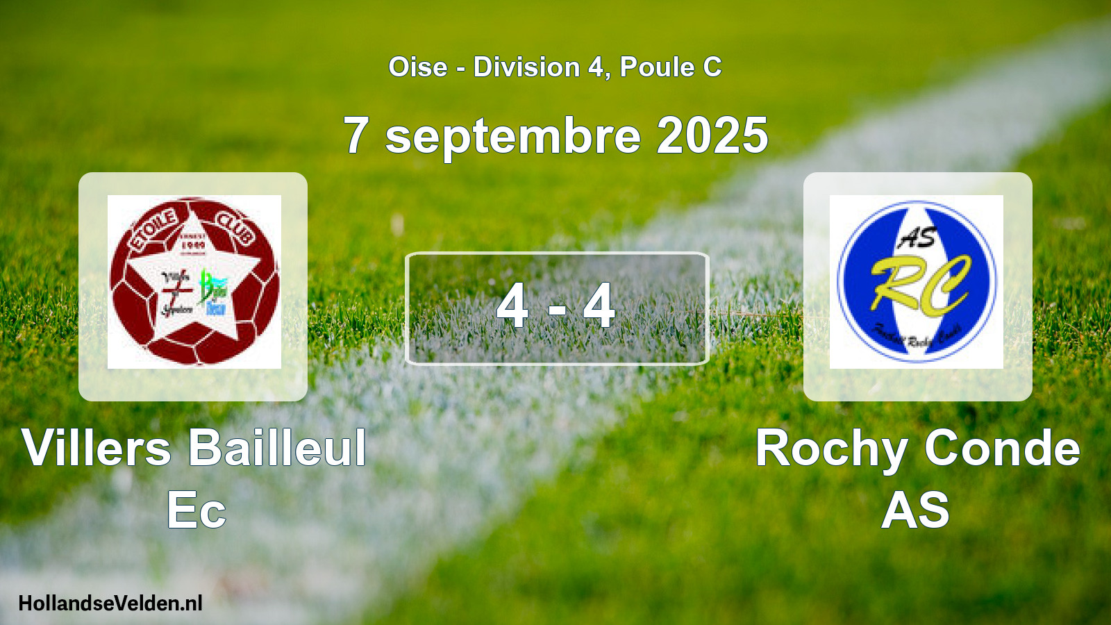 Match joué: Villers Bailleul Ec - Rochy Conde AS 4 - 4 (7 septembre 2025)