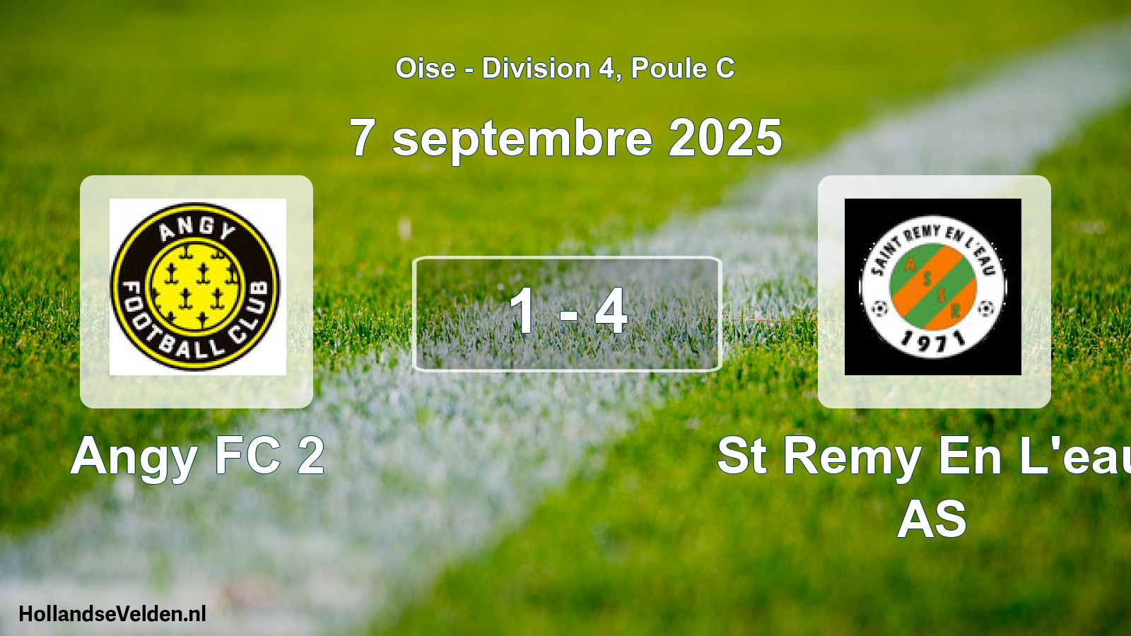 Total number of matches played: Angy FC 2 - St Remy En L'eau AS 1 - 4 (7 September 2025)