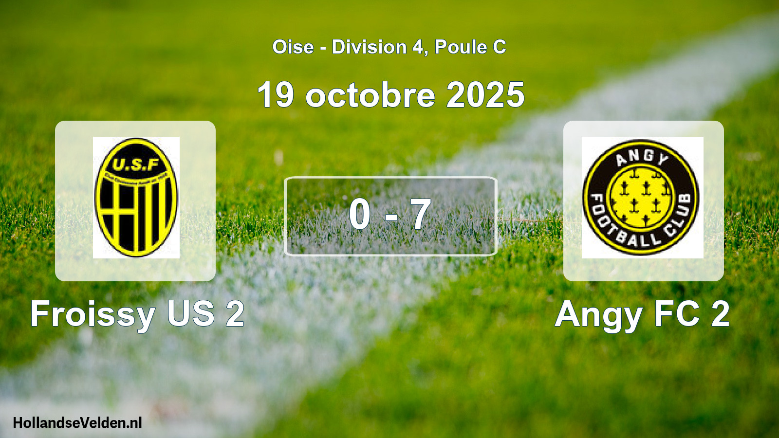 Gespeelde wedstrijd: Froissy US 2 - Angy FC 2 0 - 7 (19 oktober 2025)