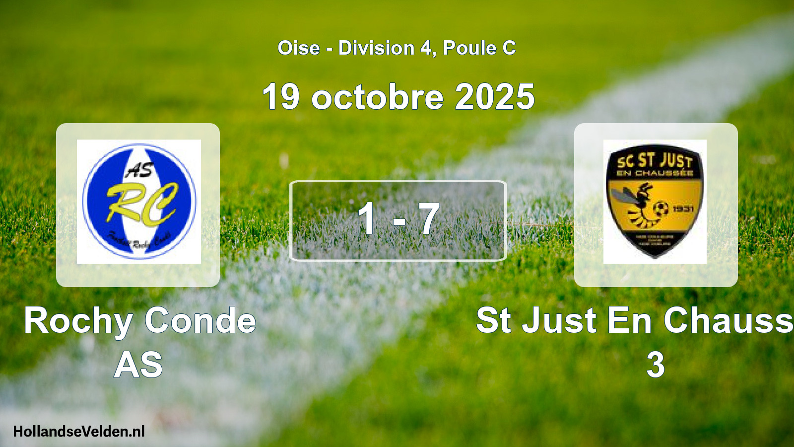 Match joué: Rochy Conde AS - St Just En Chaussee 3 1 - 7 (19 octobre 2025)