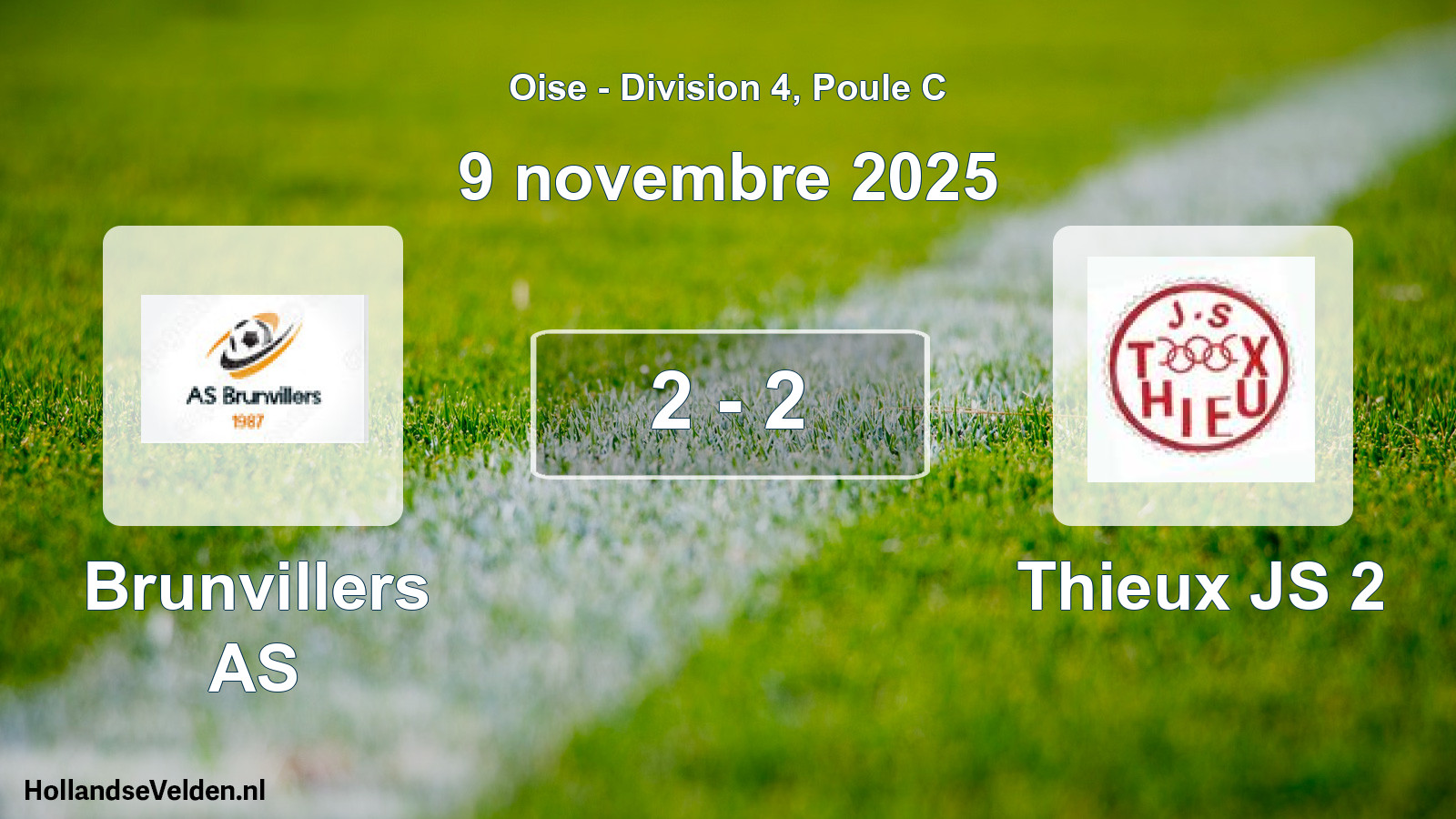 Match joué: Brunvillers AS - Thieux JS 2 2 - 2 (9 novembre 2025)