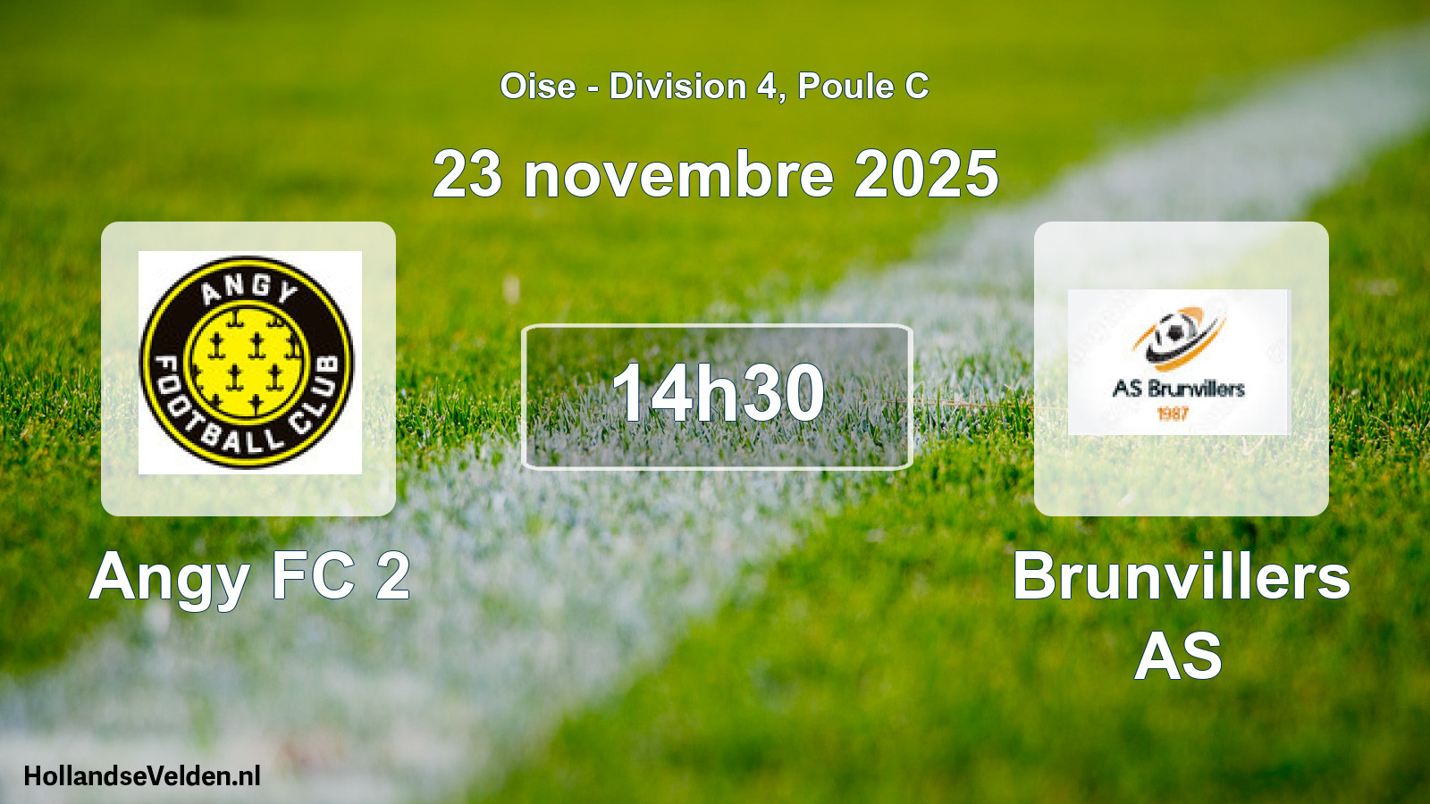Match programmé: Angy FC 2 - Brunvillers AS (23 novembre 2025)