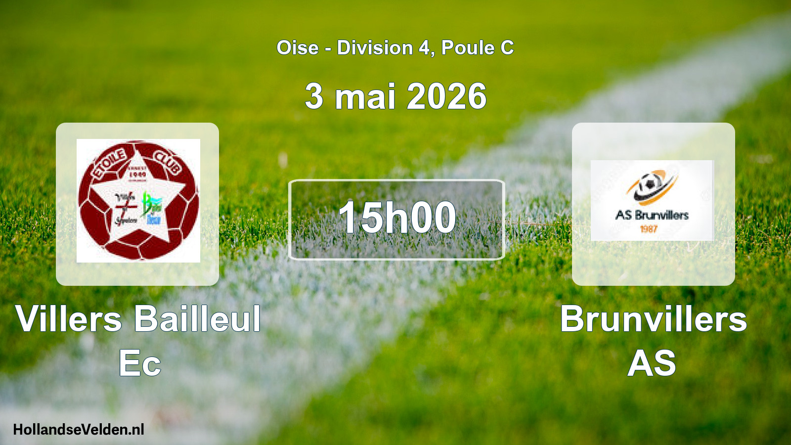 Match programmé: Villers Bailleul Ec - Brunvillers AS (3 mai 2026)