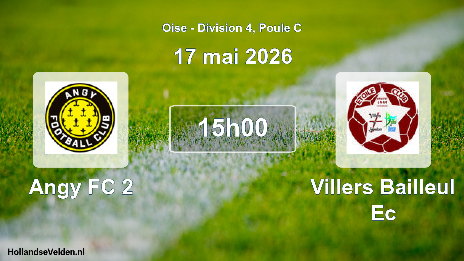 Geplande wedstrijd: Angy FC 2 - Villers Bailleul Ec (17 mei 2026)