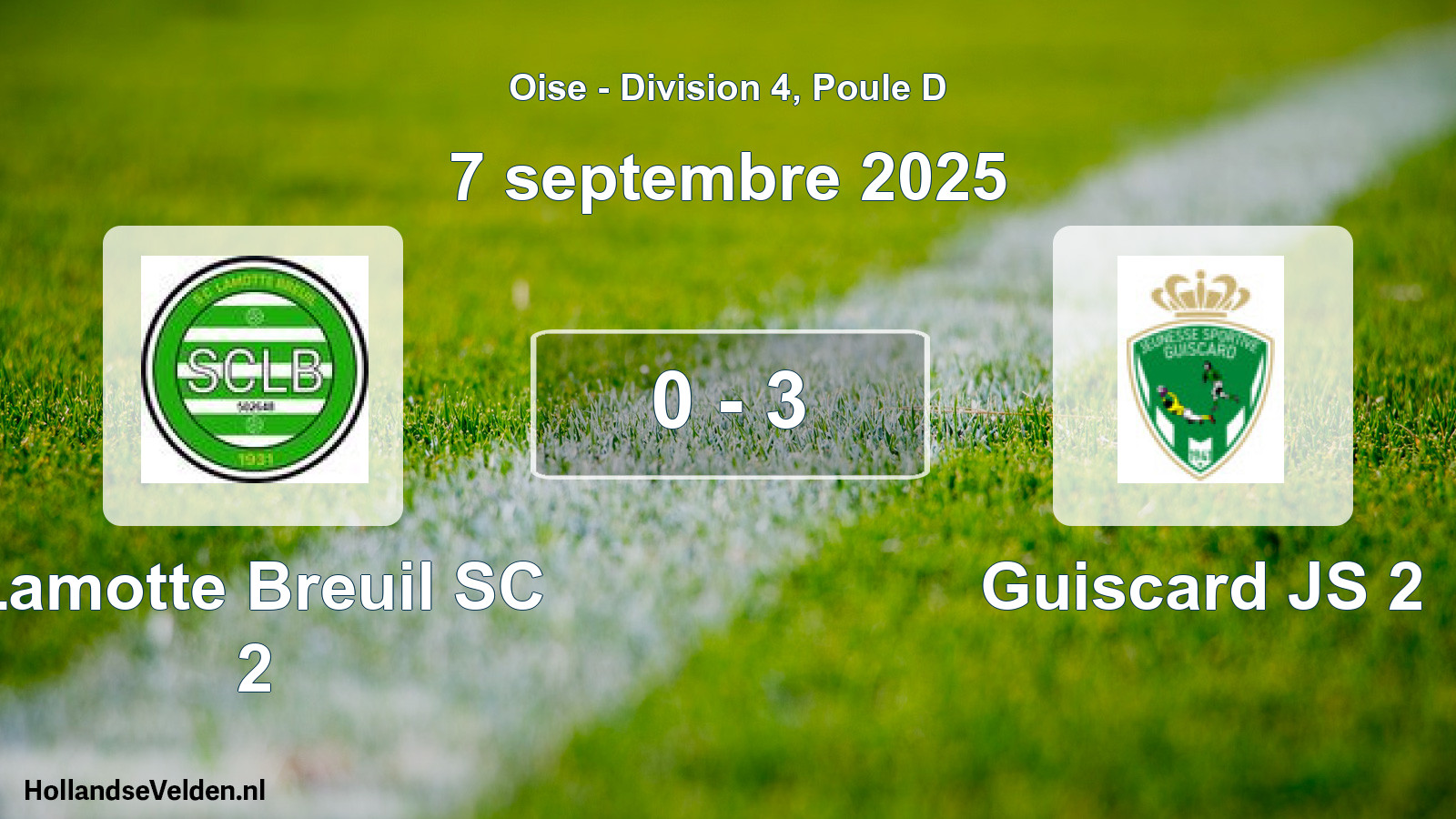 Match joué: Lamotte Breuil SC 2 - Guiscard JS 2 0 - 3 (7 septembre 2025)
