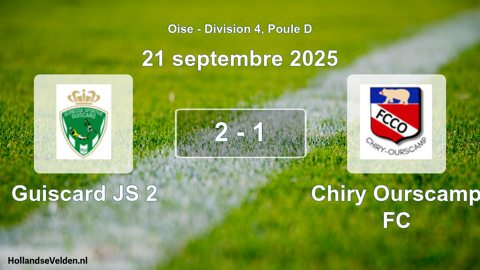 Gespeelde wedstrijd: Guiscard JS 2 - Chiry Ourscamp FC 2 - 1 (21 september 2025)